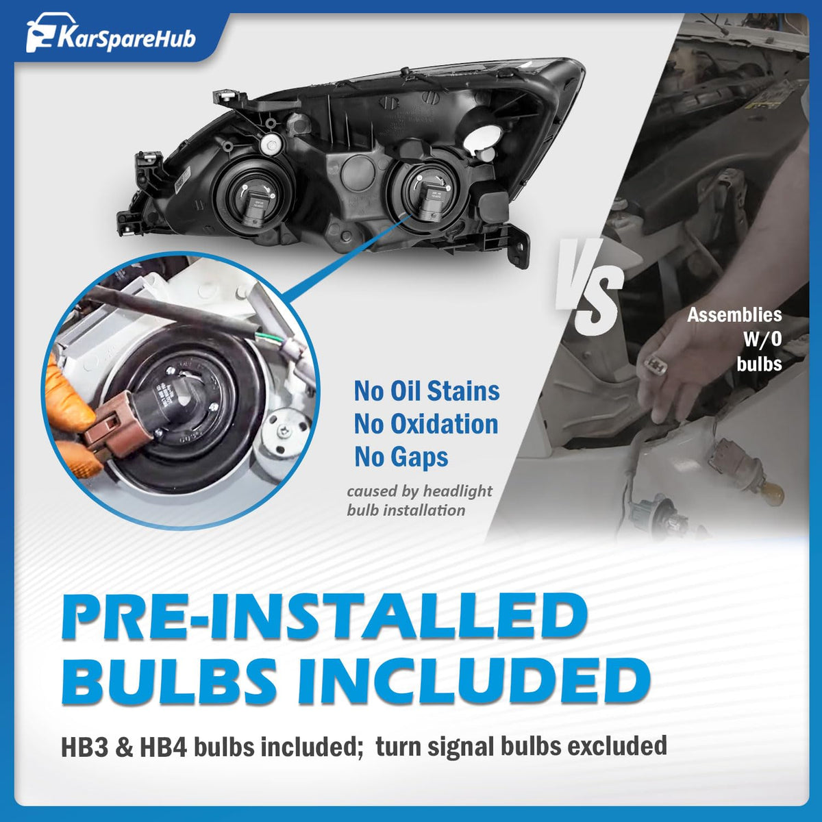 Halogen Headlights with Bulbs N54073