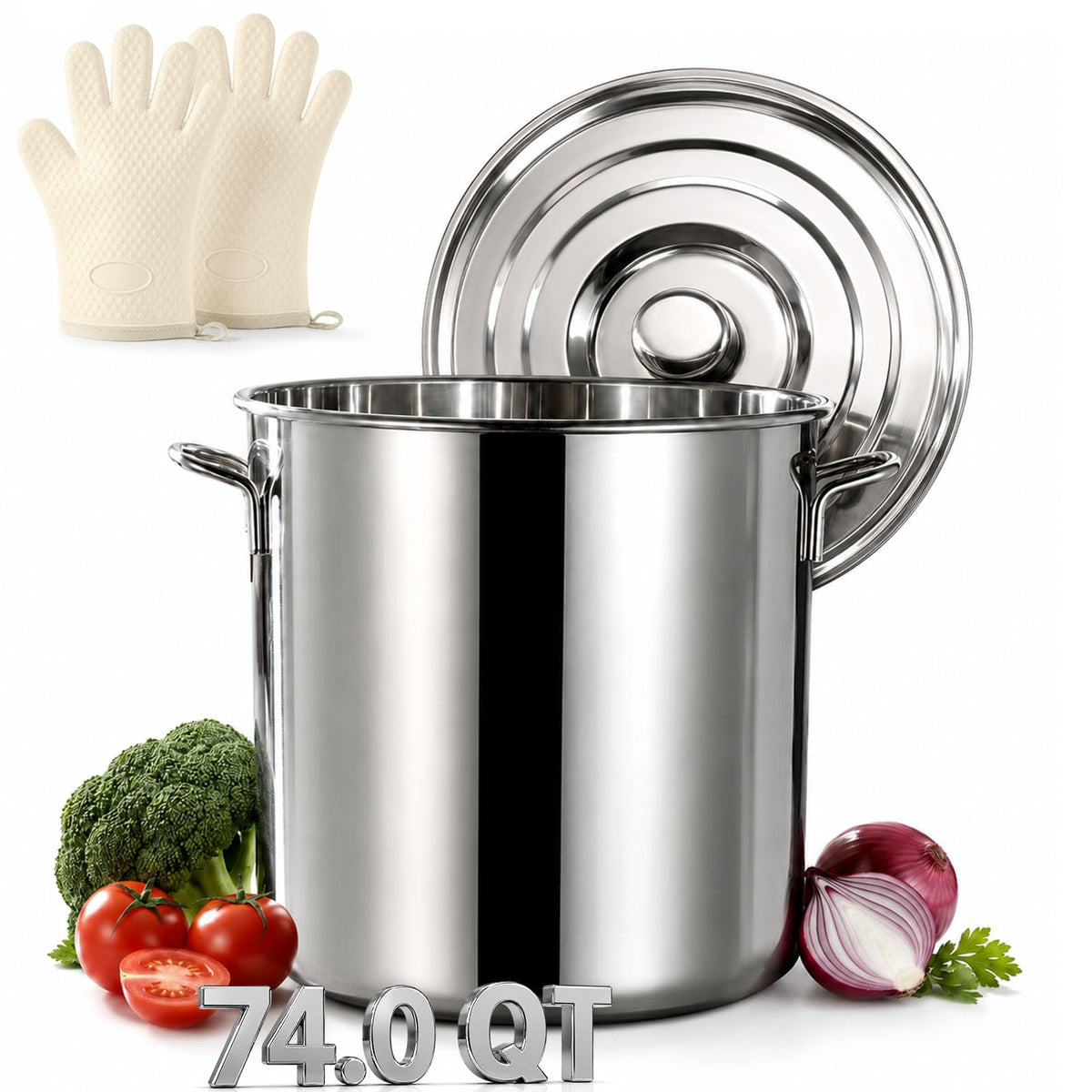 Heavy Duty Stainless Steel Stock Pot with Lid D919