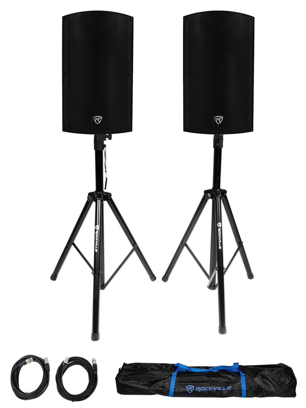 15" 2000W Powered DJ PA Speaker Pair with Stands L8020