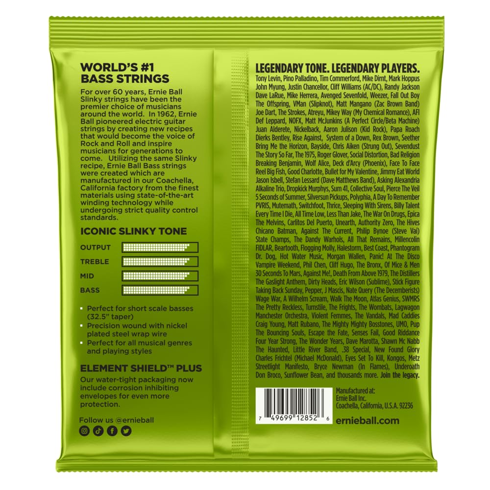 Nickel Wound Bass Guitar Strings, 45-105 Gauge M9744