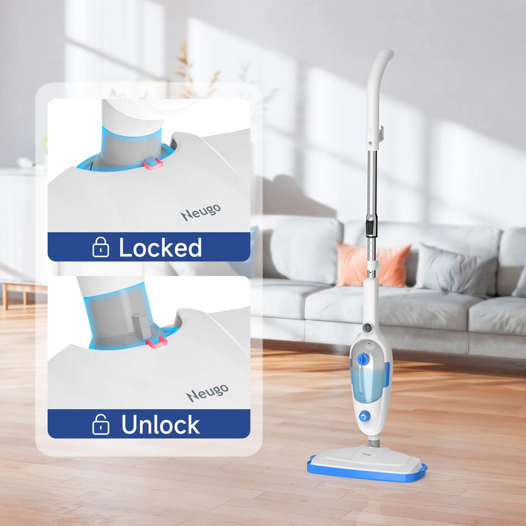 Lightweight Steam Mop with Adjustable Steam Modes, 23ft Cord, 2 Washable Pads L43958