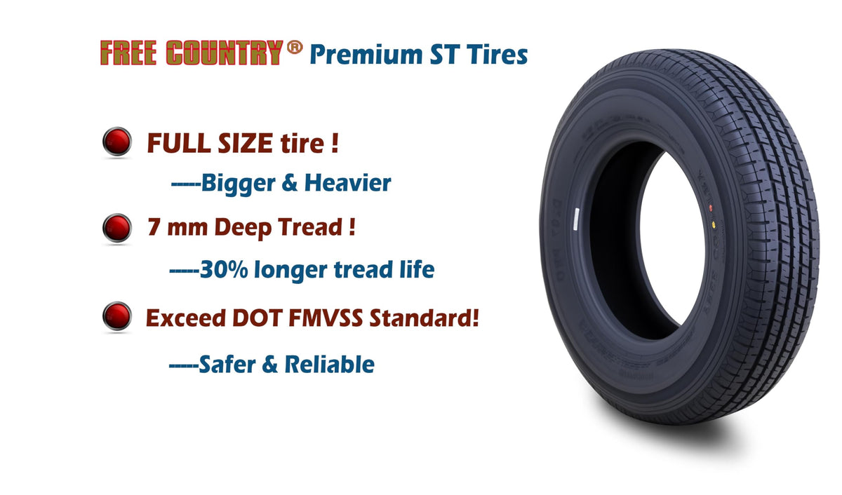 2 Premium Trailer Tires ST205/75R14 8PR LR D Y6087