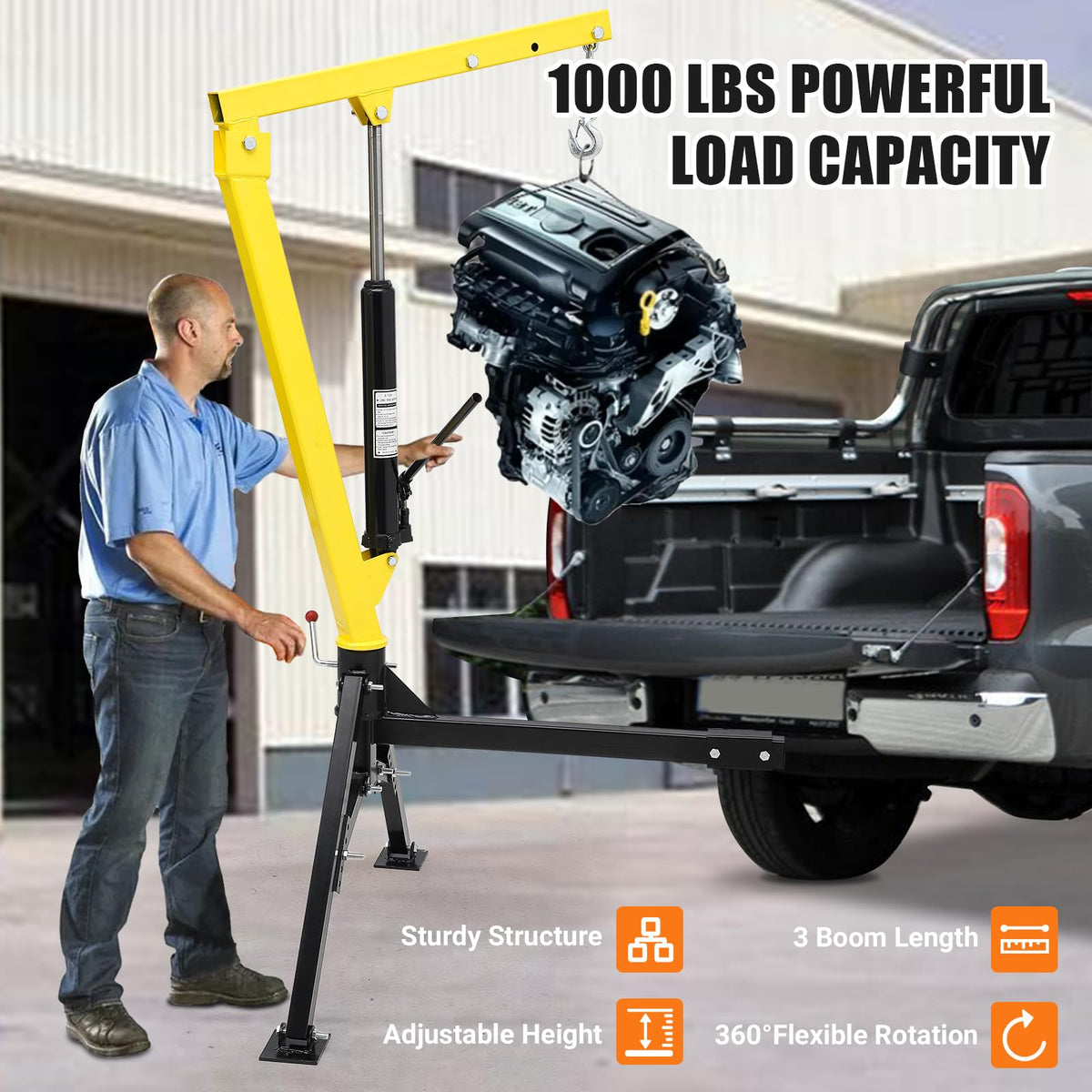 Hydraulic Pickup Truck Crane 1000 lbs Capacity M8867