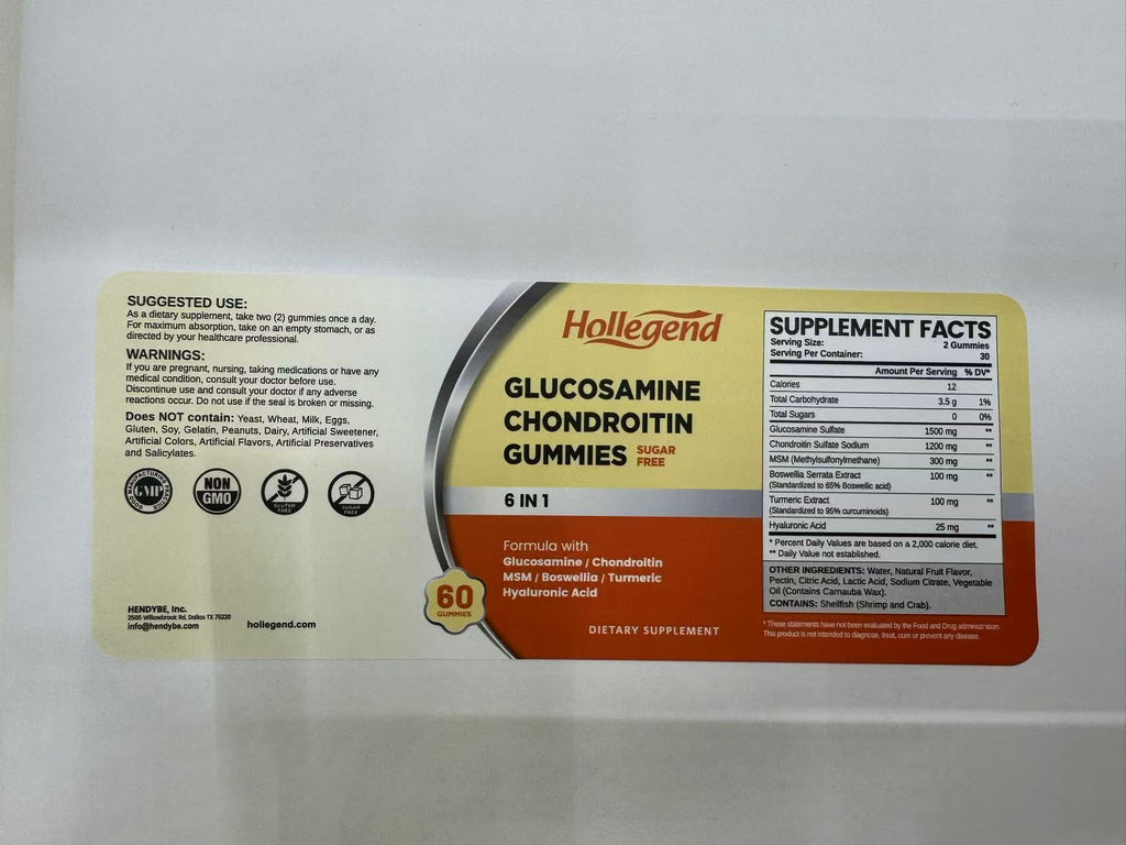 Sugar Free Glucosamine Chondroitin Gummies 60 Count G37069