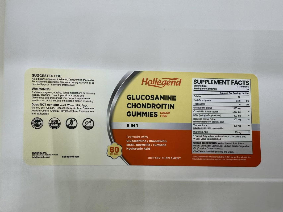 Sugar Free Glucosamine Chondroitin Gummies 60 Count G37069
