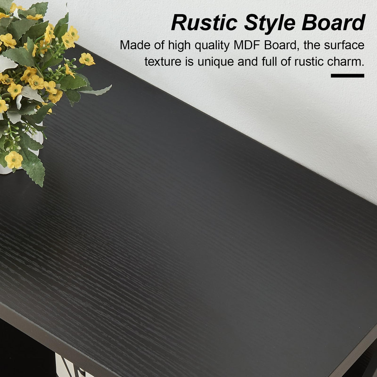 Black 3-Tier Engineered Wood Bookshelf K592