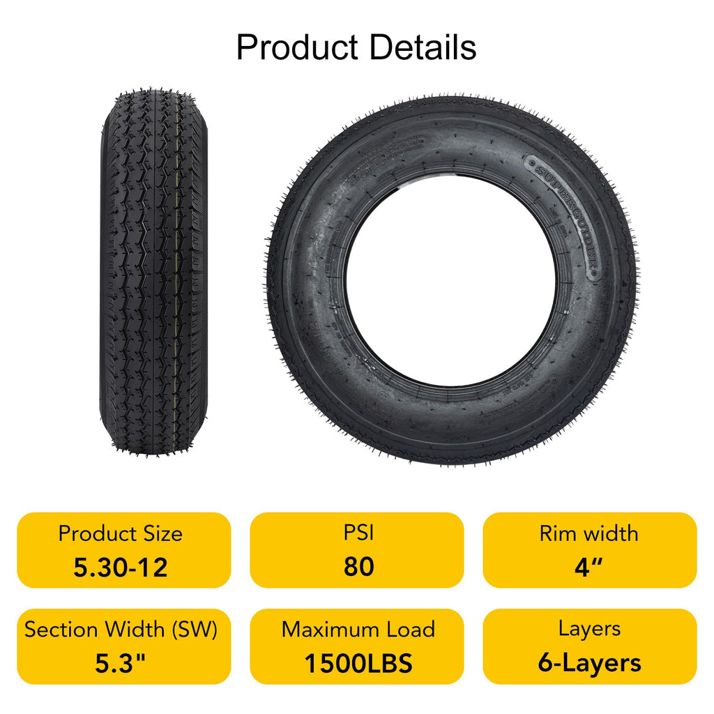 5.3-12 Trailer Tires Load Range C 6PR R426764