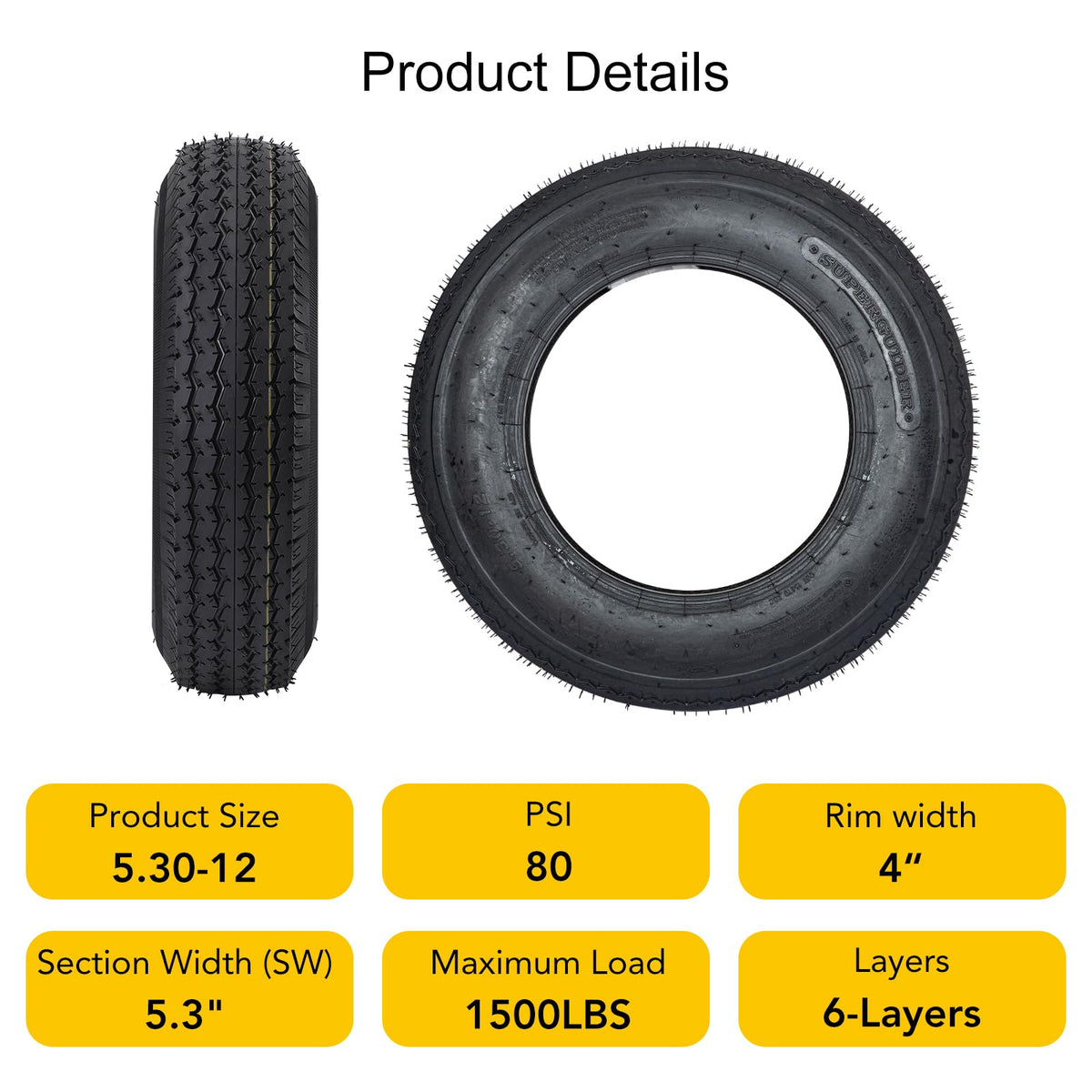 5.3-12 Trailer Tires Load Range C 6PR R426764
