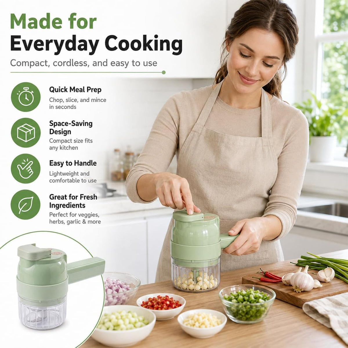 5-in-1 Wireless Electric Vegetable Chopper W859