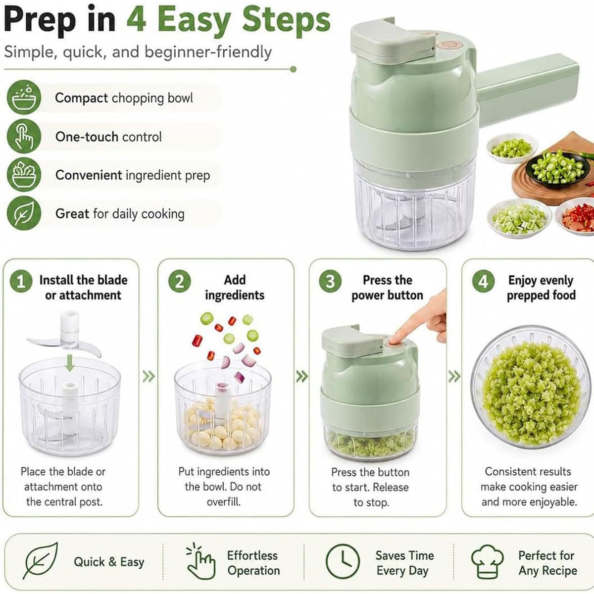 5-in-1 Wireless Electric Vegetable Chopper W859