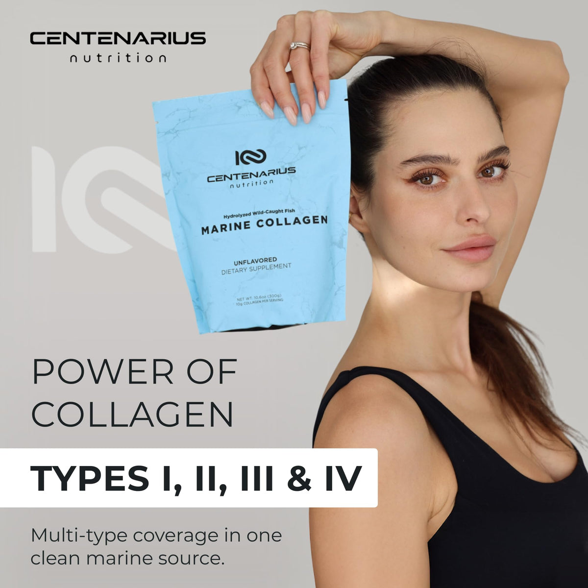 Unflavored Hydrolyzed Marine Collagen Peptides Powder 300g W146