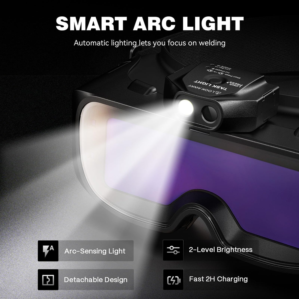 Auto-Darkening Welding Goggles Kit with LED Light U6629