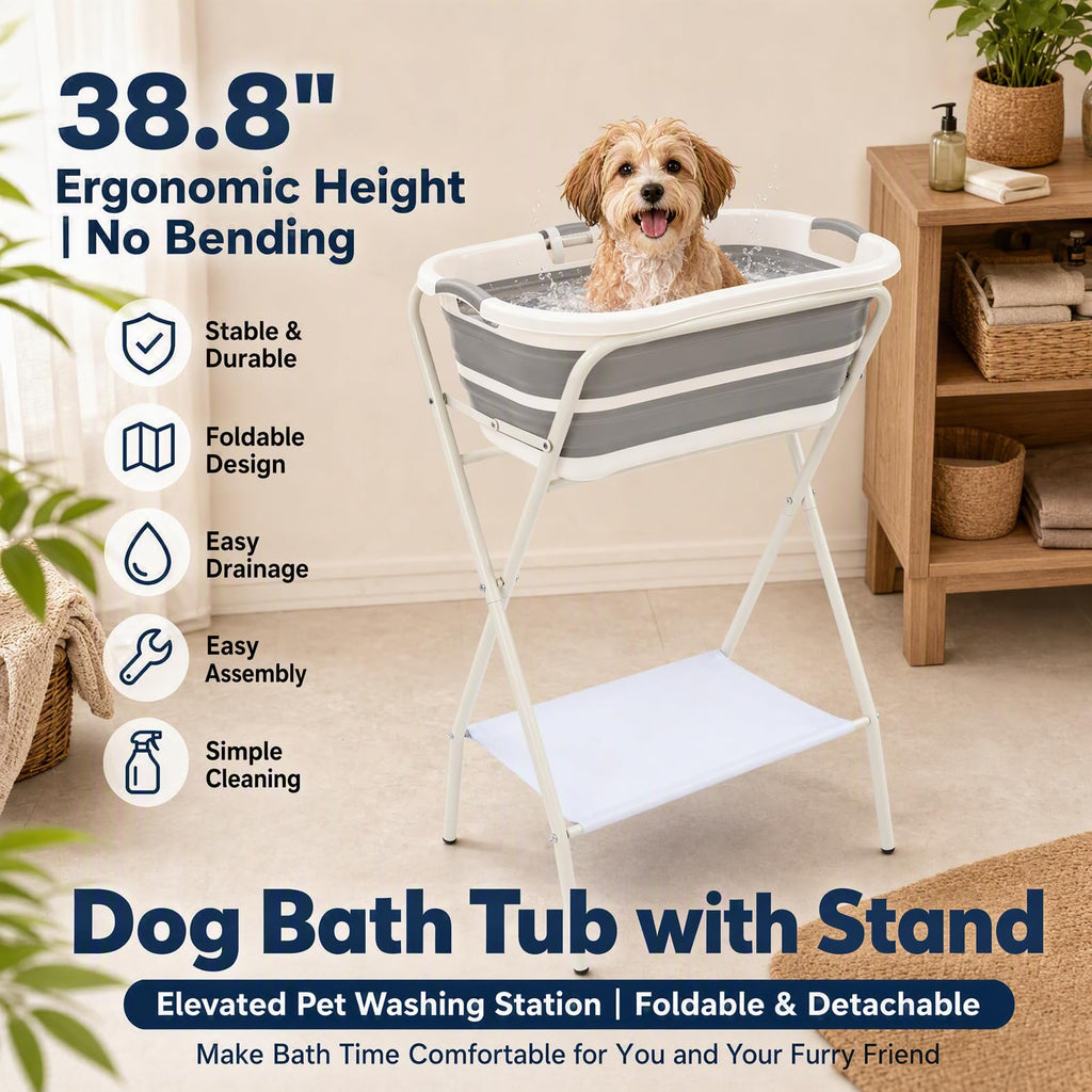 Foldable Pet Bath with Drainage Tube P916432