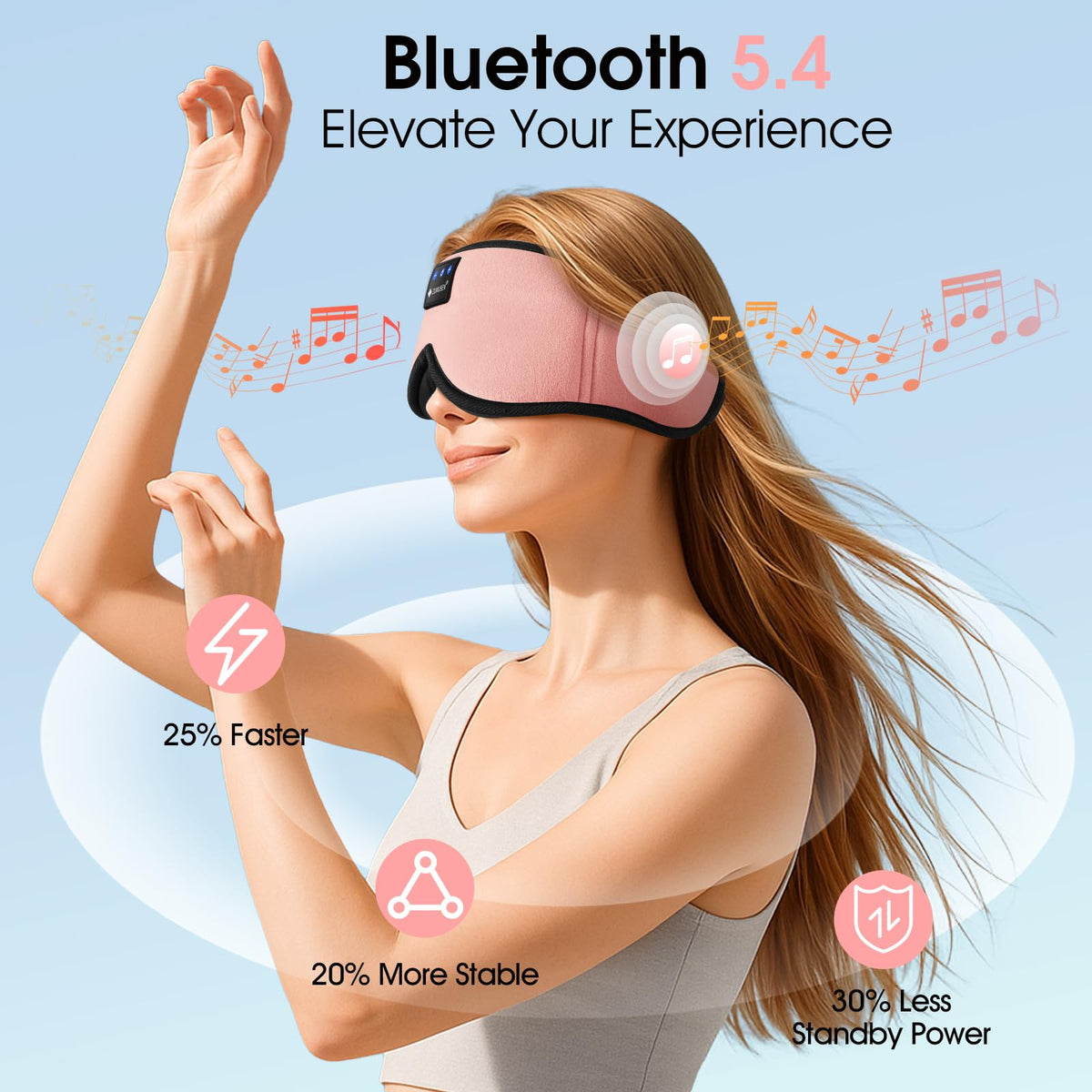 Bluetooth Sleep Headphones 3D Wireless Music Eye Mask N2972