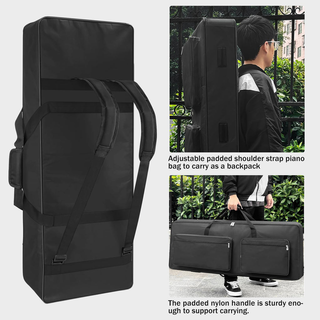 76 Key Piano Keyboard Case Bag with 4-Pocket (Black) T118681