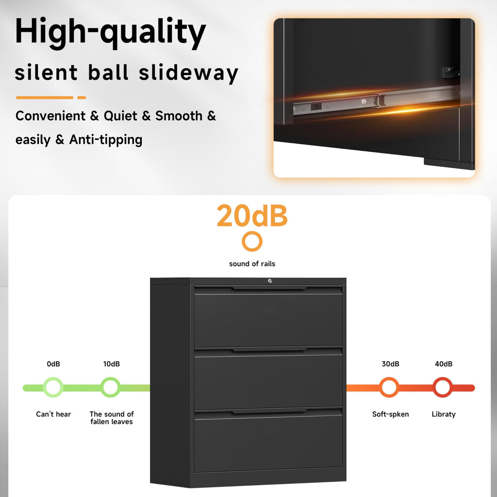 3 Drawer Metal File Cabinet with Lock T3092