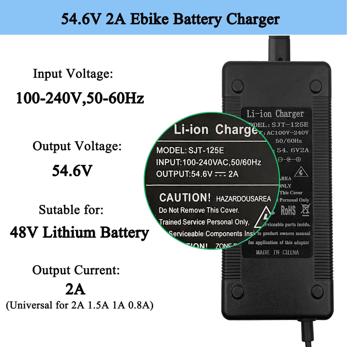 48V 2A Electric Bike Charger P140