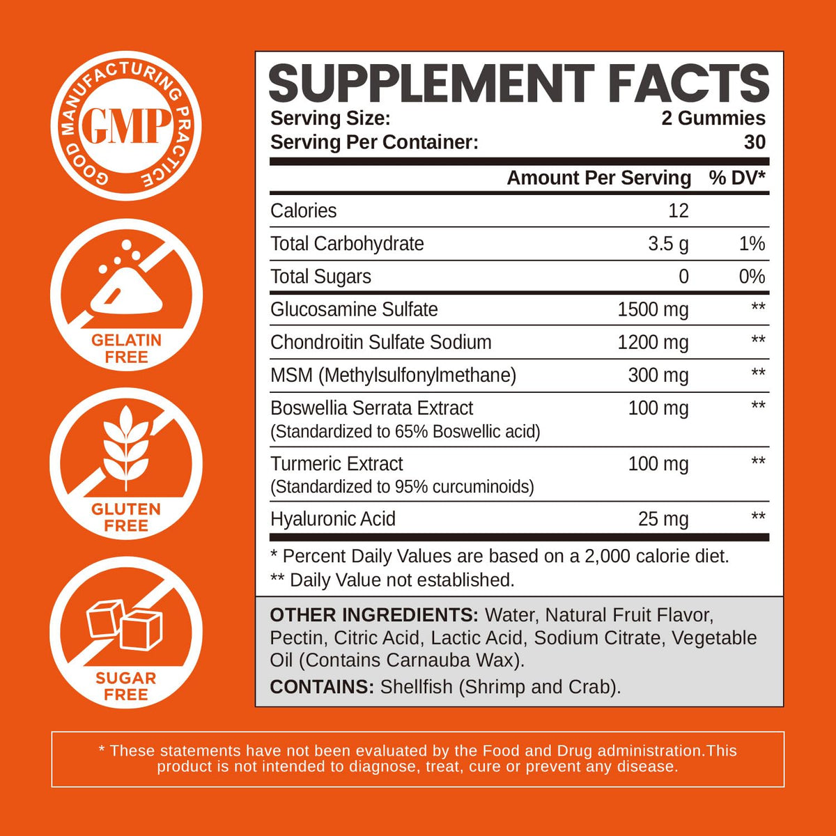 Sugar Free Glucosamine Chondroitin Gummies 60 Count G37069