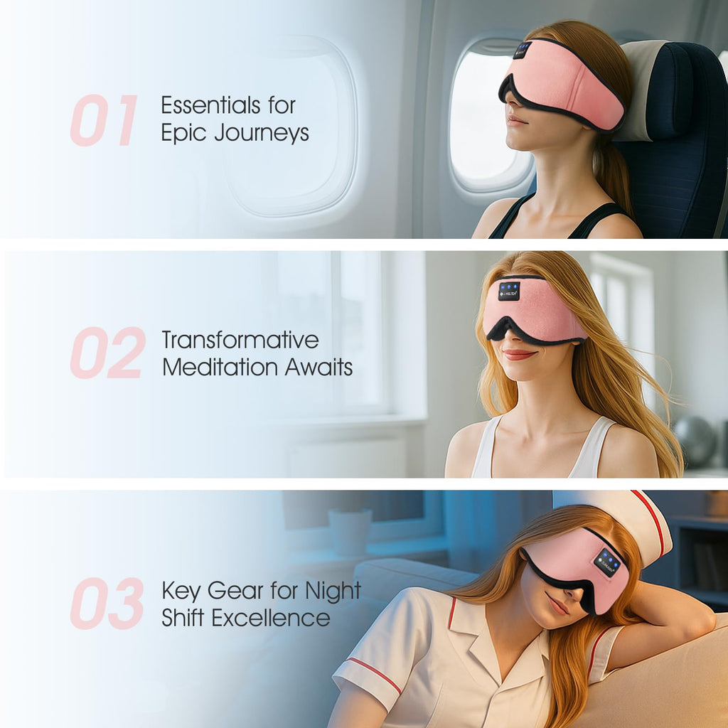 Bluetooth Sleep Headphones 3D Wireless Music Eye Mask N2972
