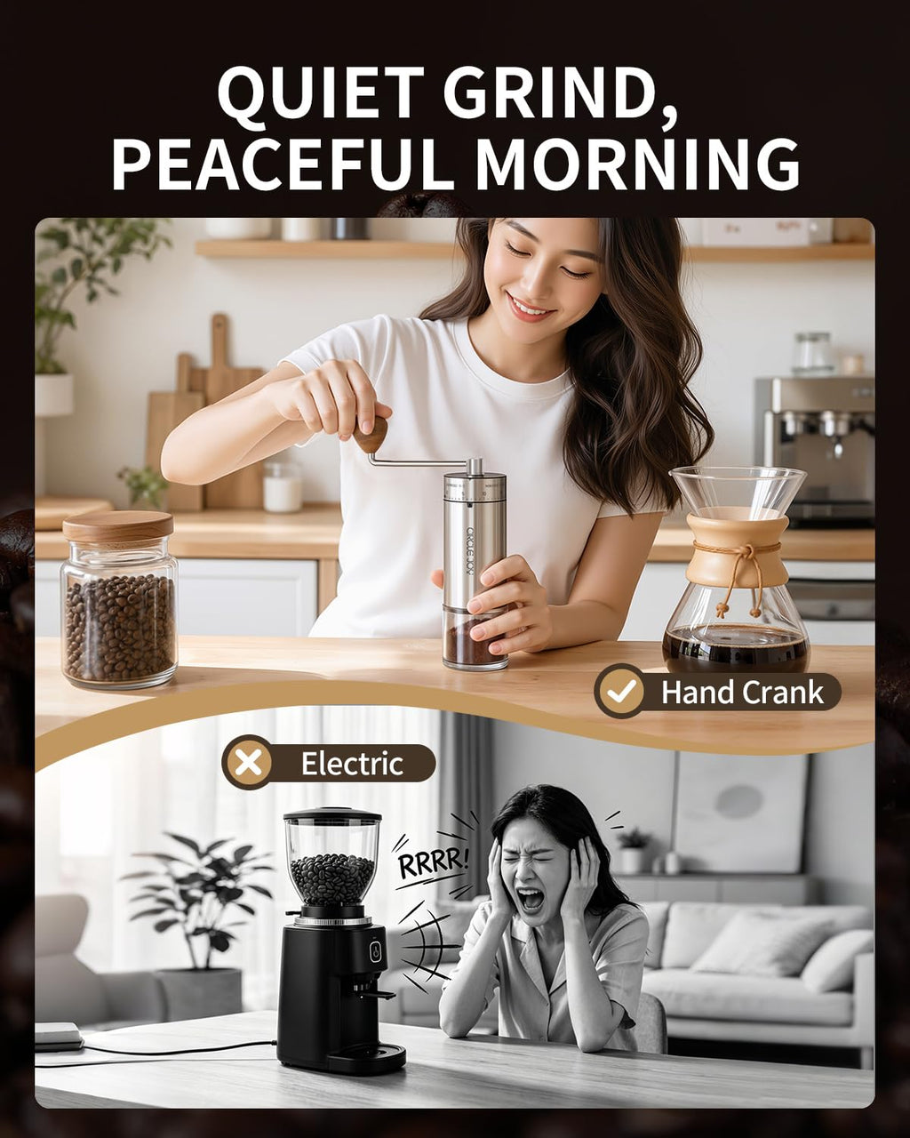 Manual Stainless Steel Burr Coffee Grinder X2319