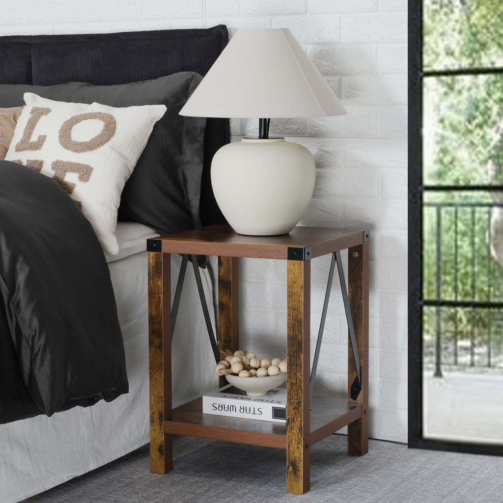 Brown 2-Tier Square End Table H872480