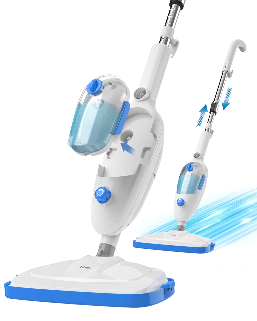 Lightweight Steam Mop with Adjustable Steam Modes, 23ft Cord, 2 Washable Pads L43958