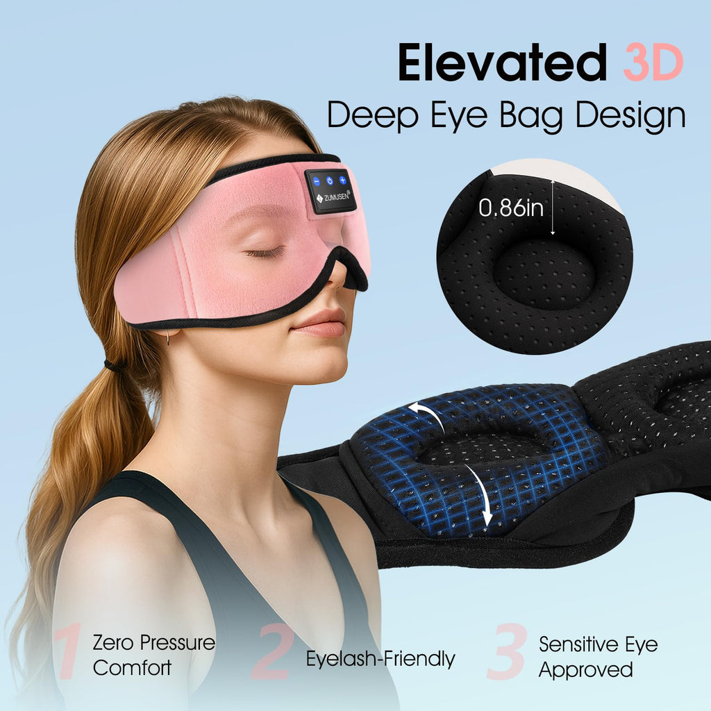 Bluetooth Sleep Headphones 3D Wireless Music Eye Mask N2972