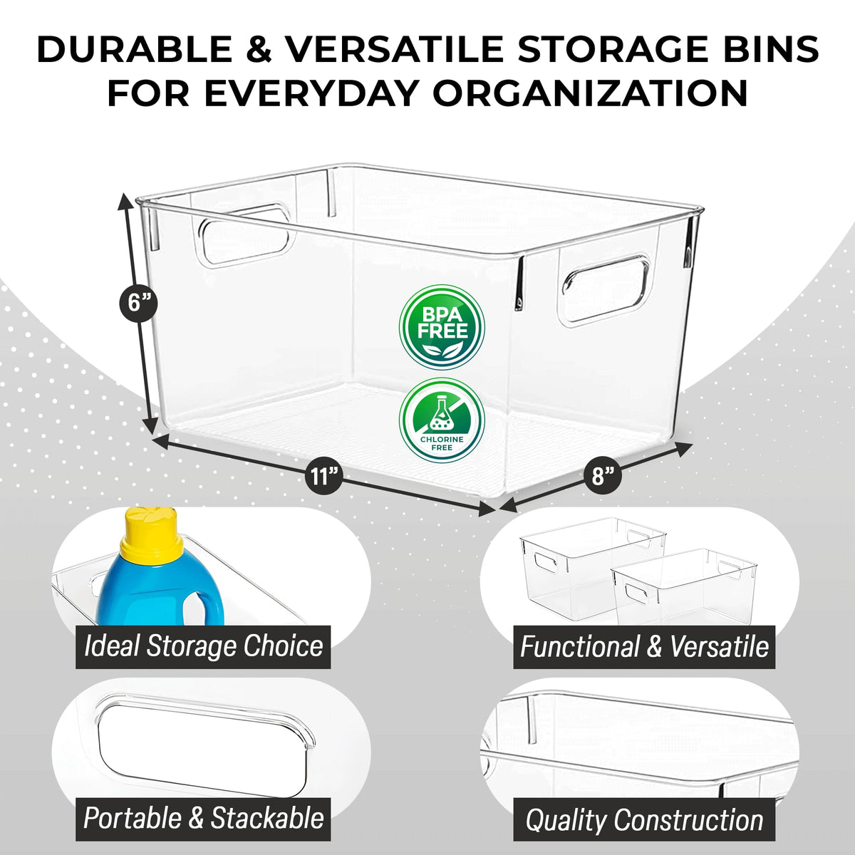 Clear Plastic Storage Bins C81655