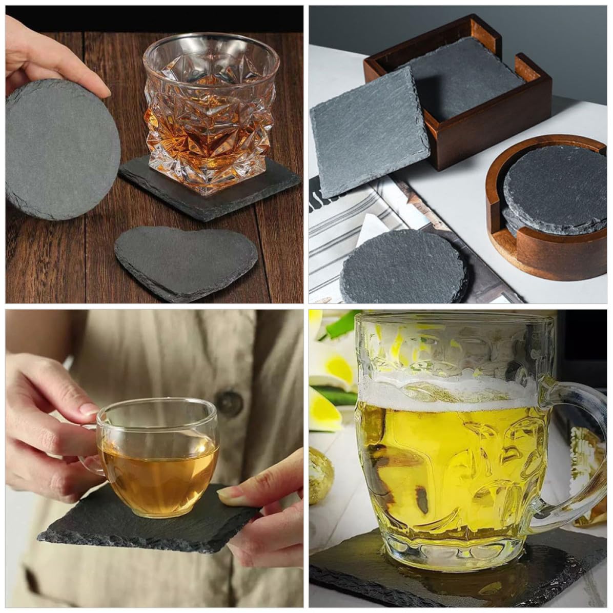12pcs Natural Stone Table Coasters W292