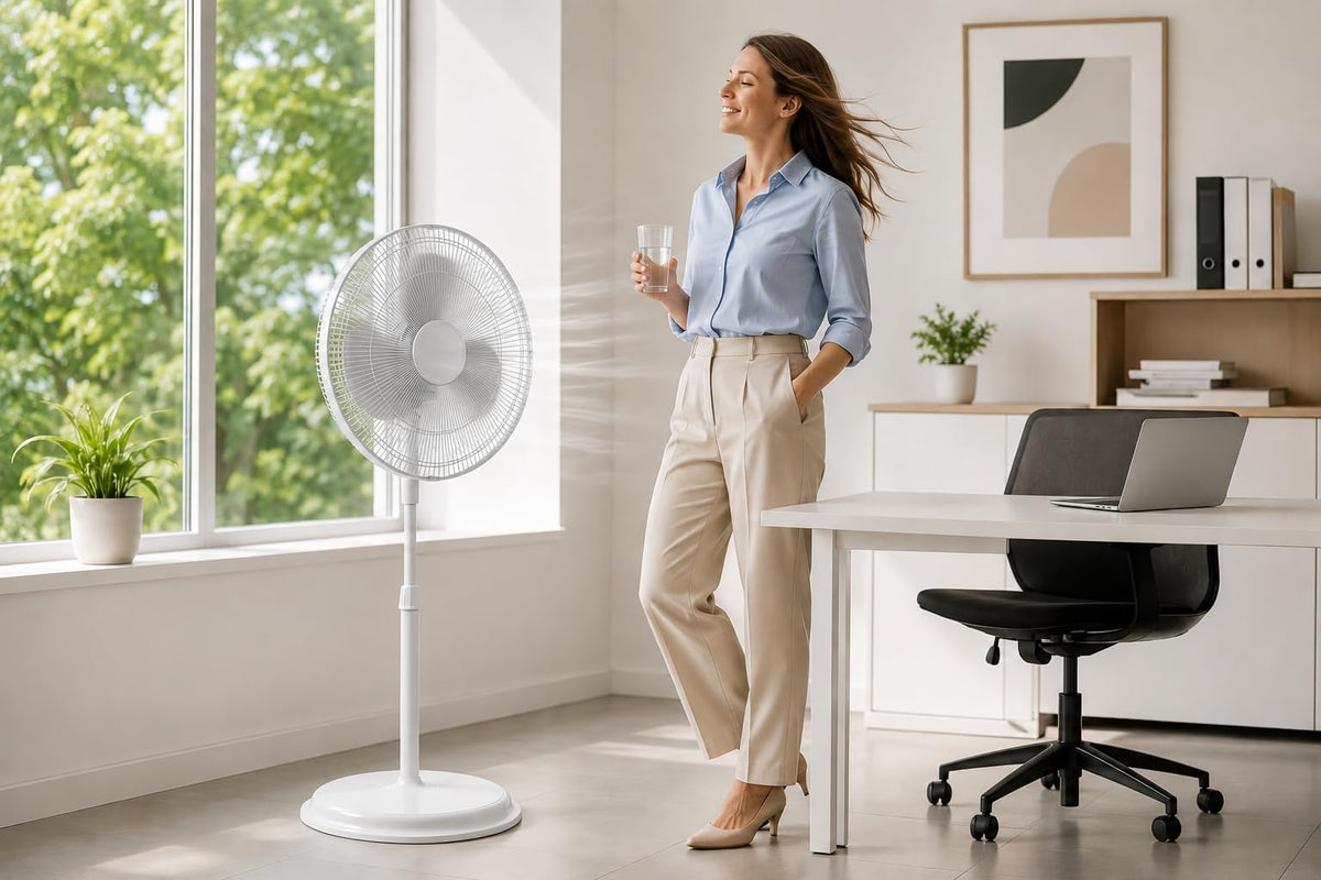 16" Oscillating Standing Pedestal Fan with Adjustable Height K86410