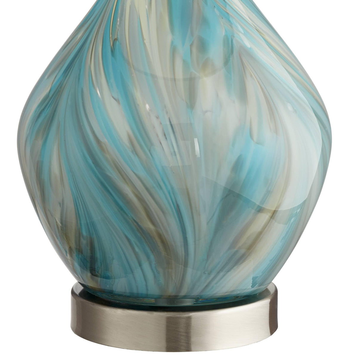 22" Blue Art Glass Table Lamp Y898689