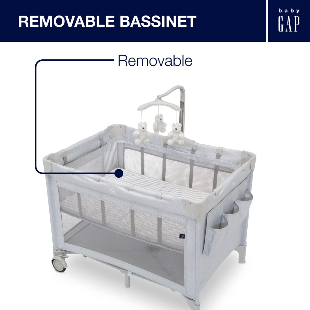 Grey Stripes Play Yard Y389