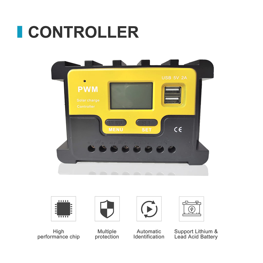 300W Wind Turbine and Solar Panel Kit with Charge Controller S492526