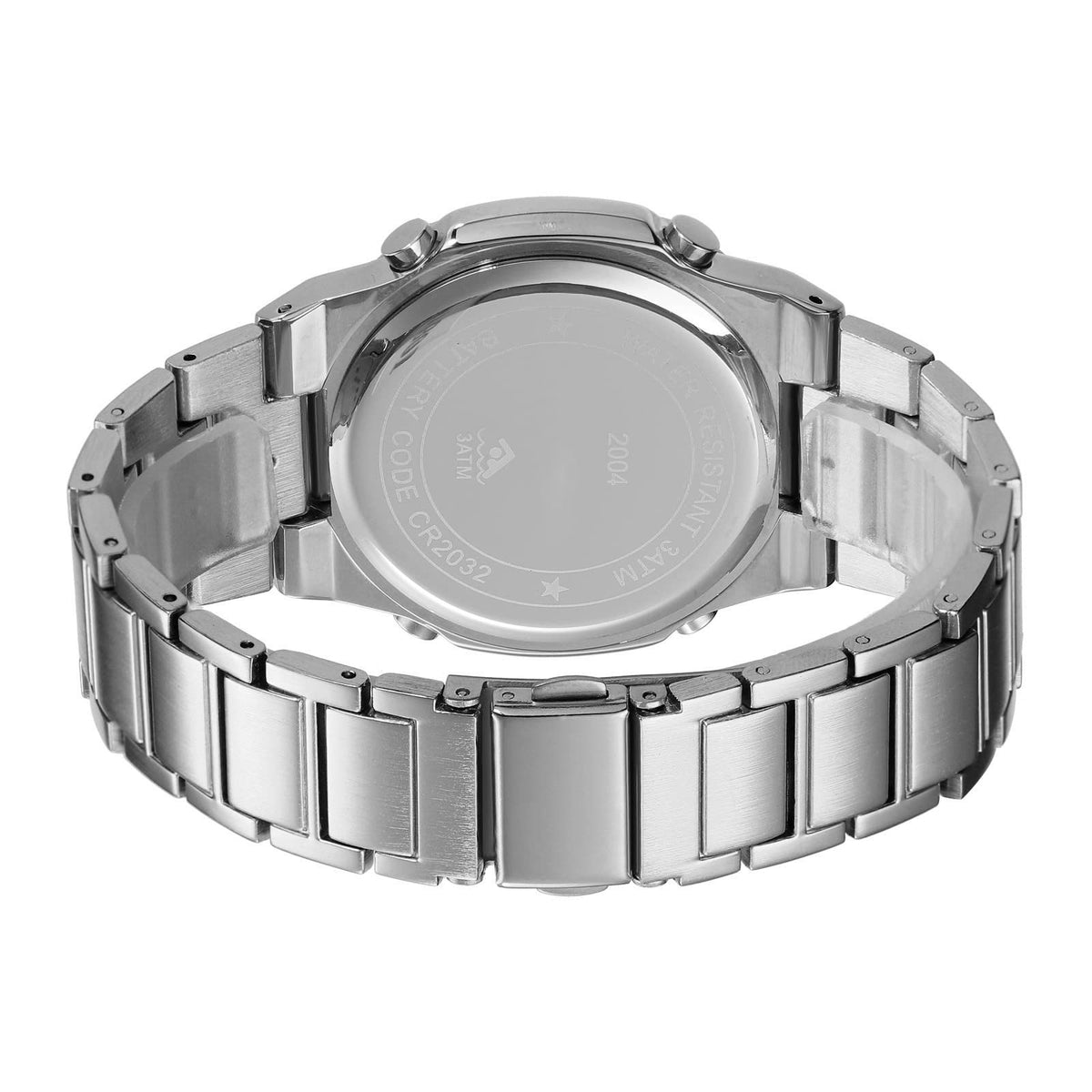 Men's Multifunctional Electronic Outdoor Sports Watch EL Light Large Digital Display Stainless Steel J10601