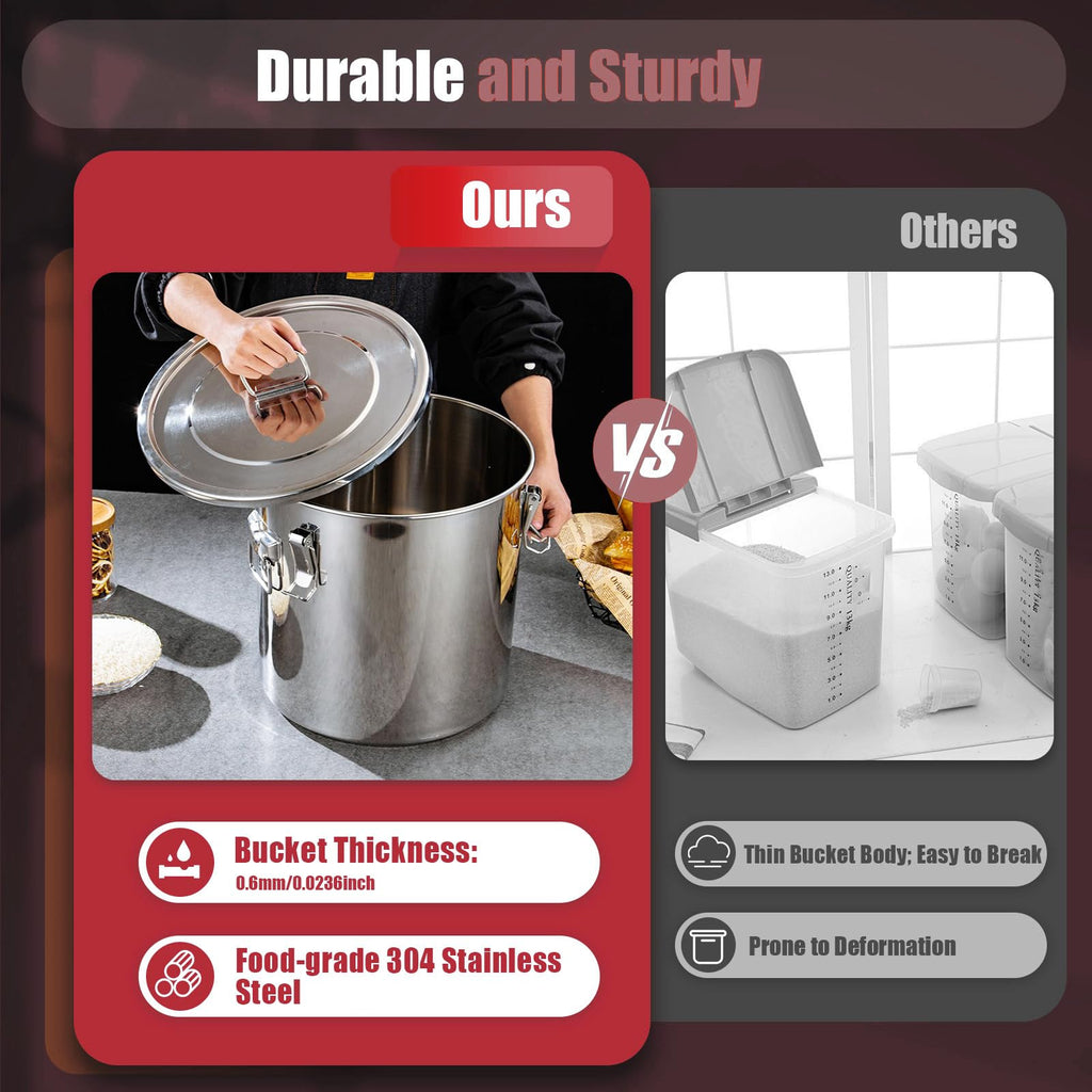 5.5Gal 304 Stainless Steel Airtight Canister Y603604