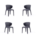 Black Upholstered Dining Chairs Set of 4 C235989