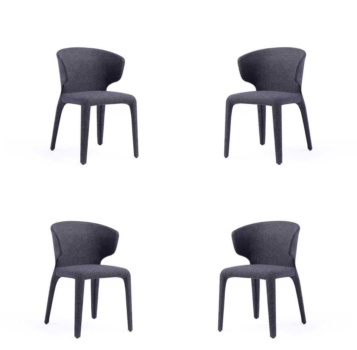 Black Upholstered Dining Chairs Set of 4 C235989
