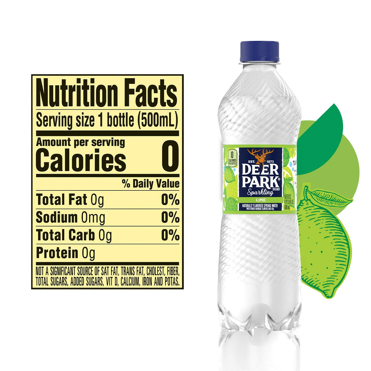 Sparkling Water Zesty Lime 16.9 Fl Oz (Pack of 8) A784