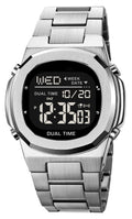 Men's Multifunctional Electronic Outdoor Sports Watch EL Light Large Digital Display Stainless Steel J10601