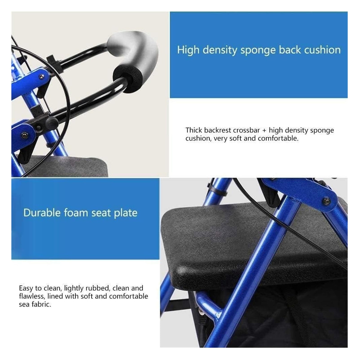 Folding Aluminum Rollator Walker with Seat L53204