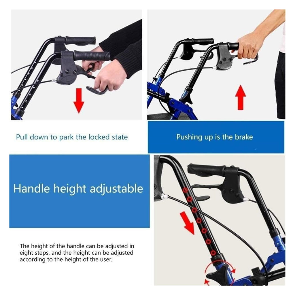Folding Aluminum Rollator Walker with Seat L53204