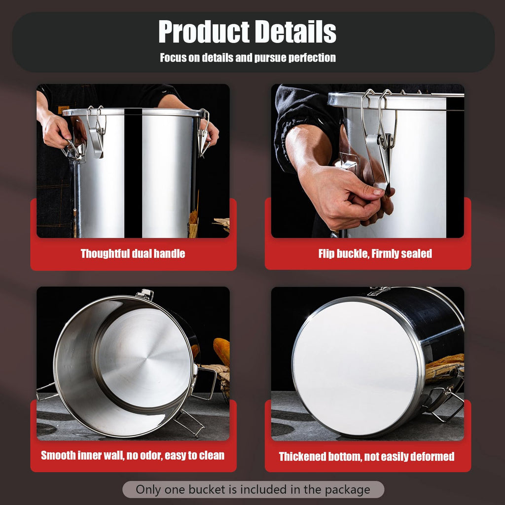 5.5Gal 304 Stainless Steel Airtight Canister Y603604