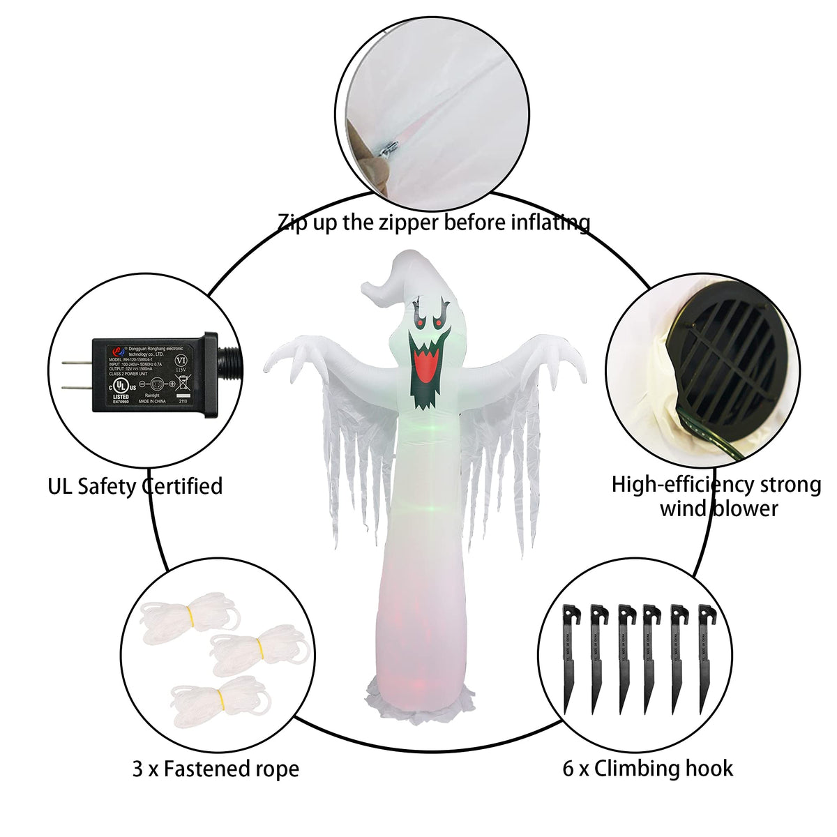 9 FT Halloween Inflatables with Built-in LED Lights P57690