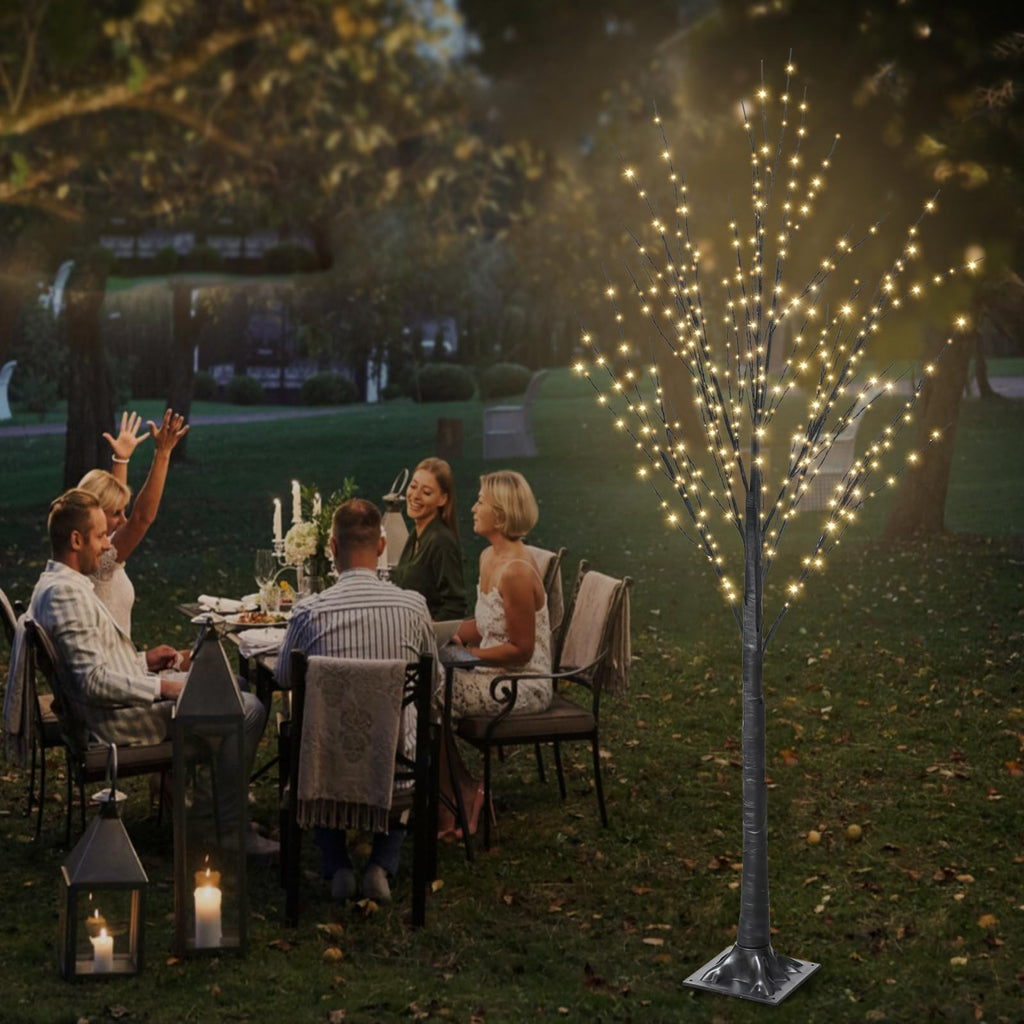 5FT Lighted Birch Tree with 400 LED Warm White Lights C998
