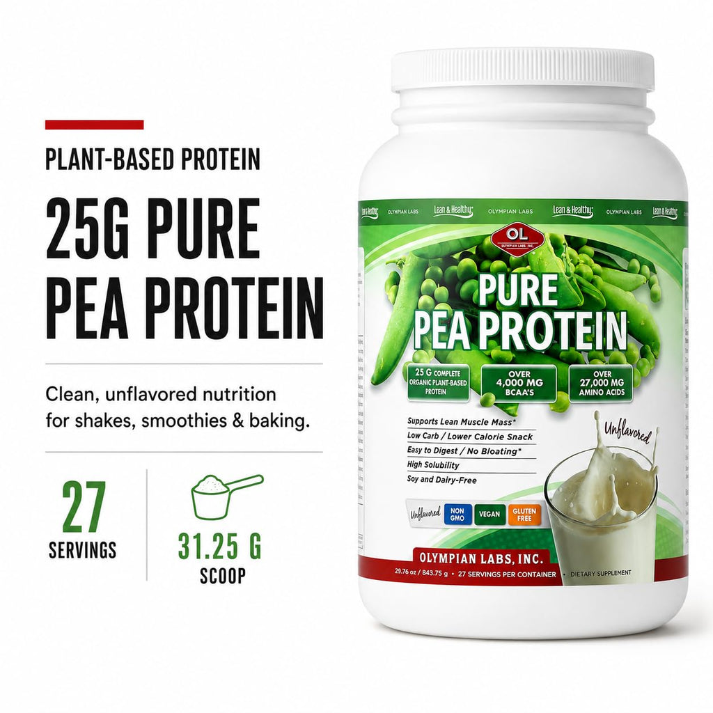 Plant Based Pea Protein Powder, Unflavored, 2 Pound M92272