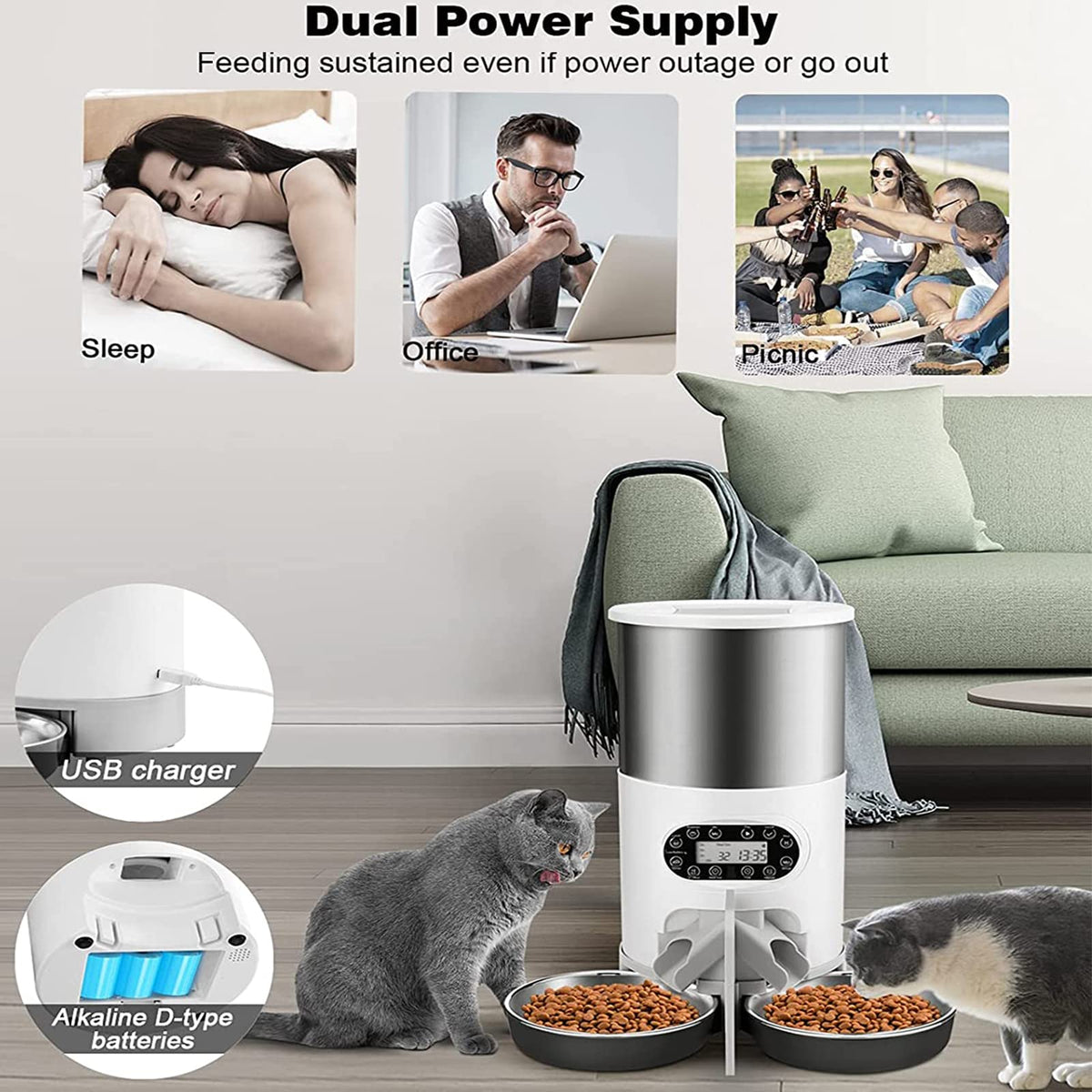 Automatic Cat Feeder 3L/4.5L Programmable L8544