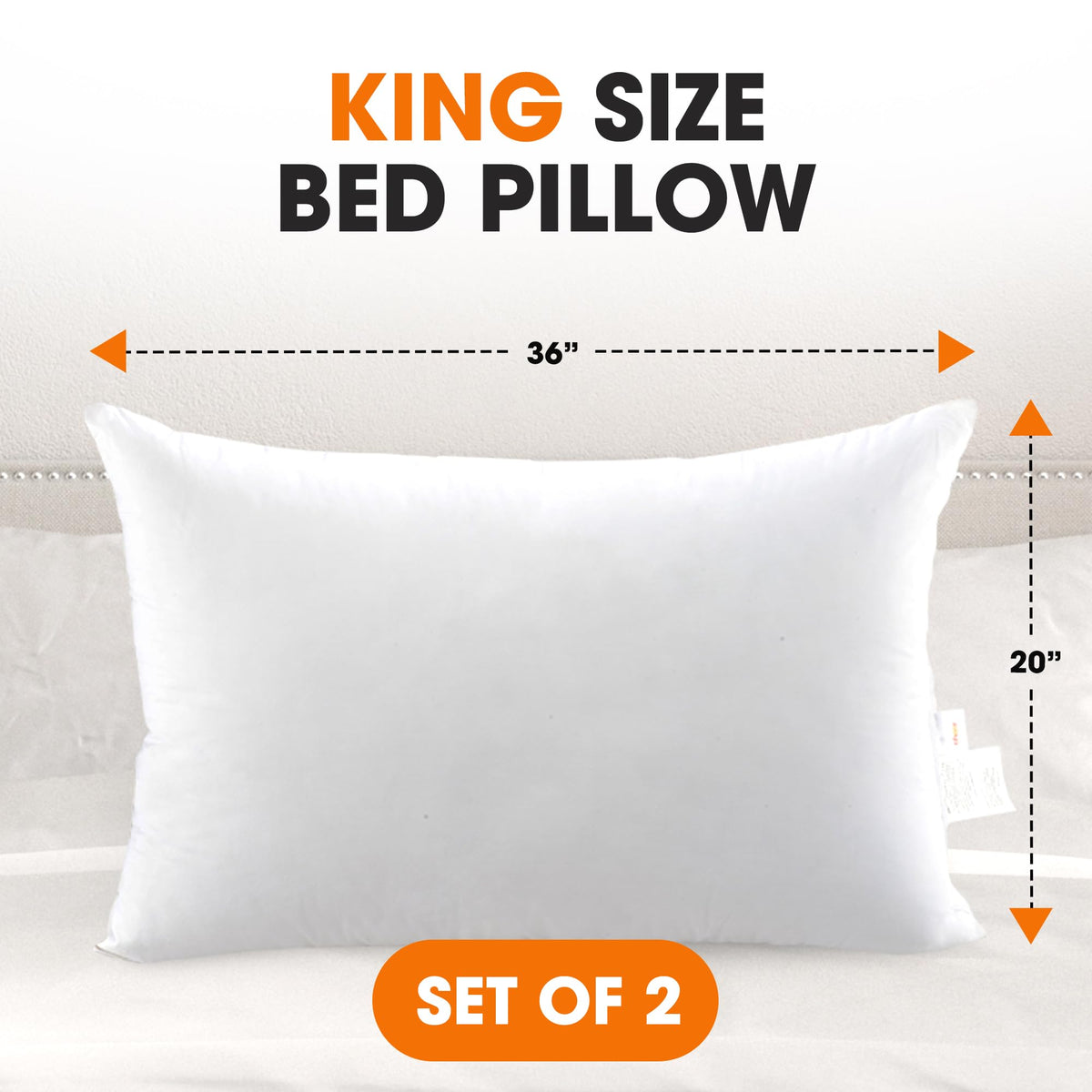 King Size Down Alternative Bed Pillows Set of 2 B64256