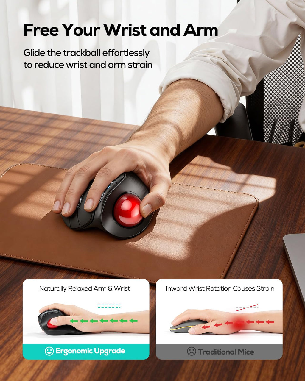 Wireless Ergonomic Vertical Trackball Mouse Z178393