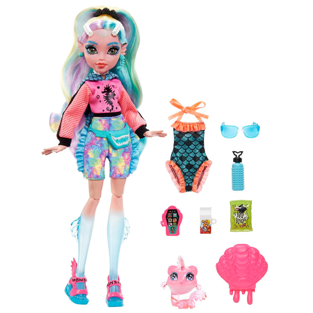 Monster High Doll with Colorful Streaked Hair and Fashion Accessories J230