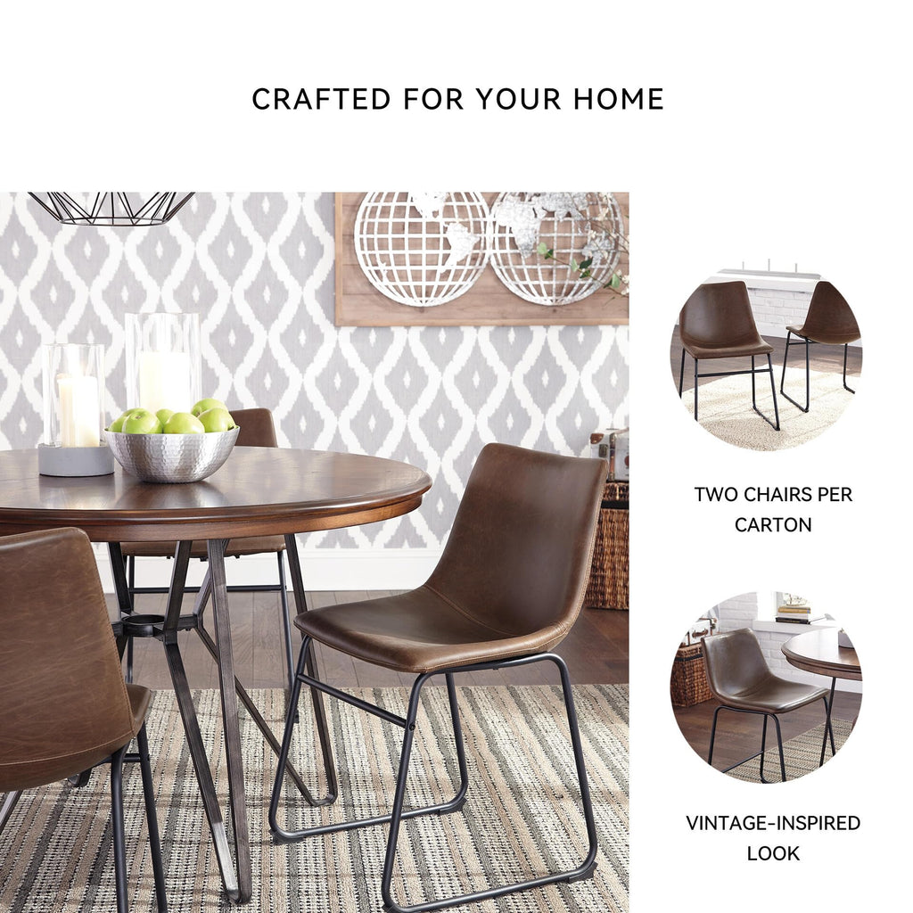 Mid-Century Dining Chair Set of 2 Brown E635115